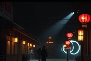 《无声烟火》横版剧照：夜空中散开的烟花与仰望人群
